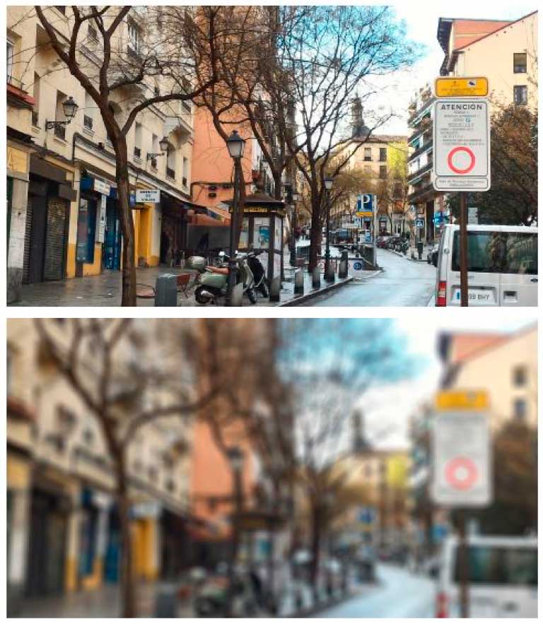 Visión con y sin miopía-Centro Inof